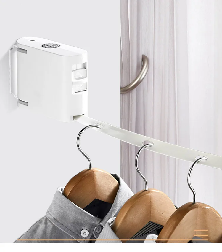 Retractable Clothesline Rope No Drilling Required Indoor Invisible Clothesline with Hanger Hole Drying Rack Balcony Clothes Line (1)