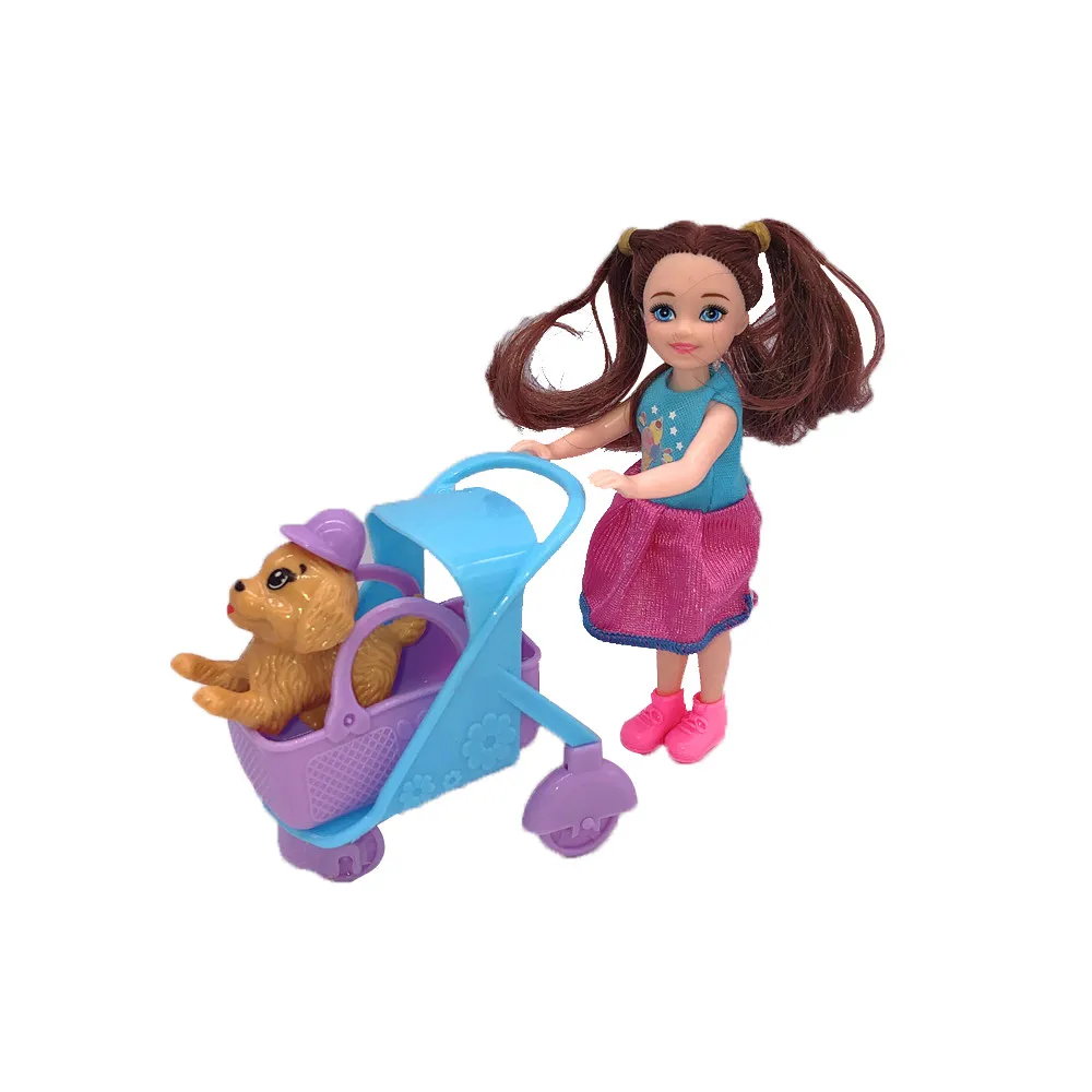 

5" Mini Cute Barbies Doll + Tricycle +1 Puppy Girl Best Birthday / Christmas Gift Child Toy Barbies Accessories