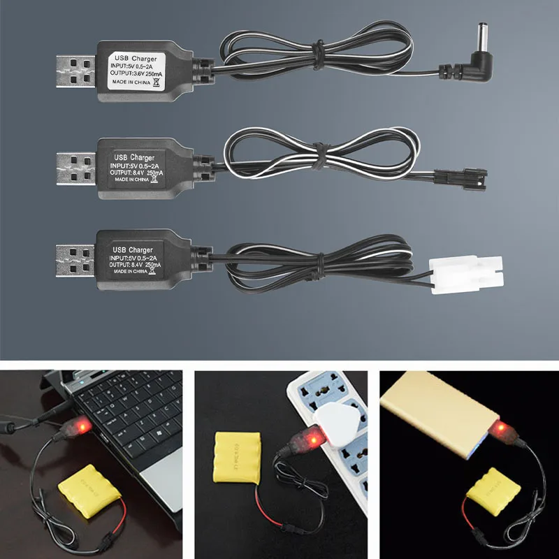 6 В Аккумуляторный блок зарядный кабель USB Ni Cd MH зарядное устройство SM JST EL KET 3 5