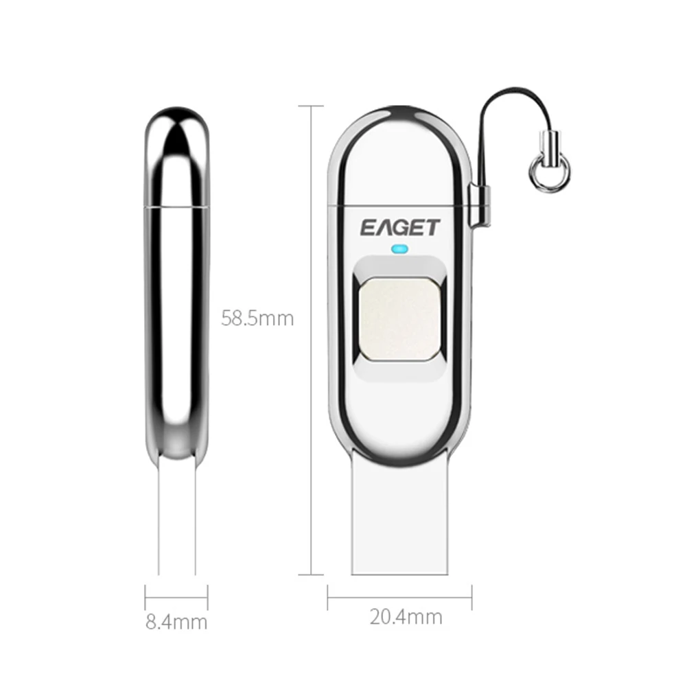 largest flash drive Fingerprint USB Flash Drive for EAGET FU68 Data Encryption Accurately Identify Type-C Interface USB Flash Disk High Speed USB3.0 best usb flash drive