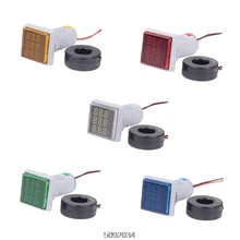 3 в 1 вольтметр переменного тока Амперметр Частотный панельный измеритель индикатор сигнальный светильник 60-500 В