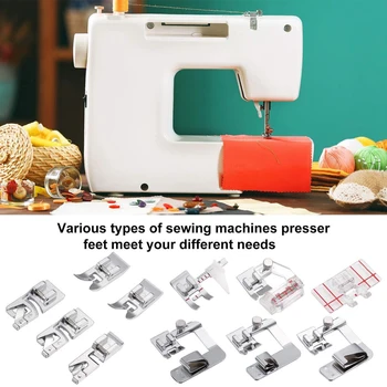 

11pcs/set Spare Parts Sewing Machine Easy Install Universal Tools Home Use Presser Foot Multifunctional Feet Domestic Accessory