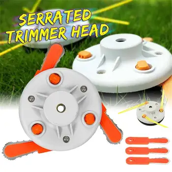 

Universal Grass cutter Head 3 Nylon Plastic Lines 3 Blades Strimmer Brush Cutter Head Garden Tools Accessories