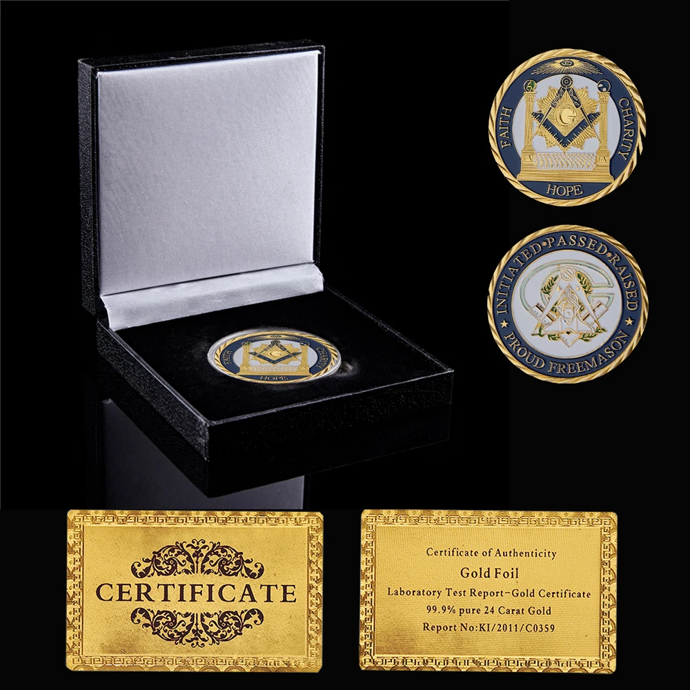 Masons FREEMASONS MASONIC Silver Commemorative in Presentation/Display/Gift Box 