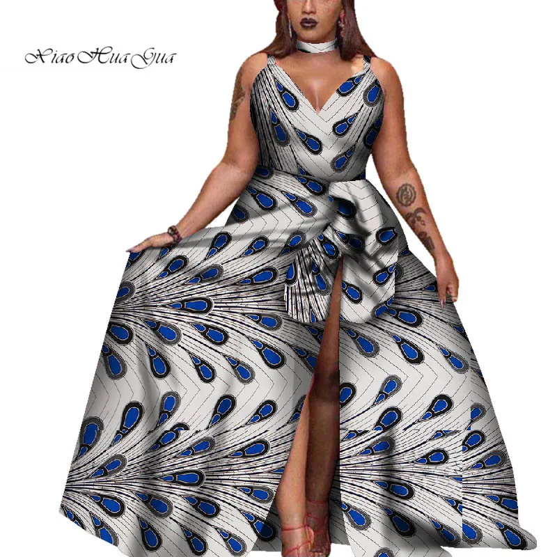 Ожерелье африканские платья для женщин Африканский Принт без рукавов вечерние платья Дашики размера плюс женская одежда 6XL WY4313 - Цвет: 15