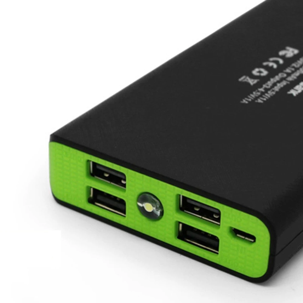 Внешний аккумулятор со светодиодным фонариком 4 USB порта 5 В 2 А|Чехлы| |