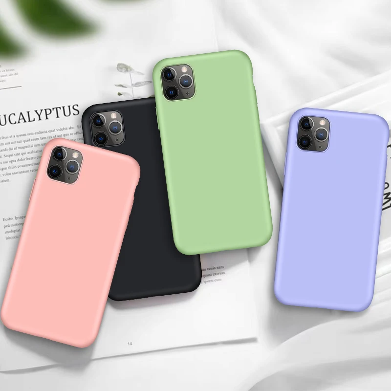 

Cases For iPhone 11 Pro MAX 11 Pro 11Pro Original Liquid Soft Silicone Cover Candy Color Coque Capa For iPhone 11 Pro MAX 11Pro