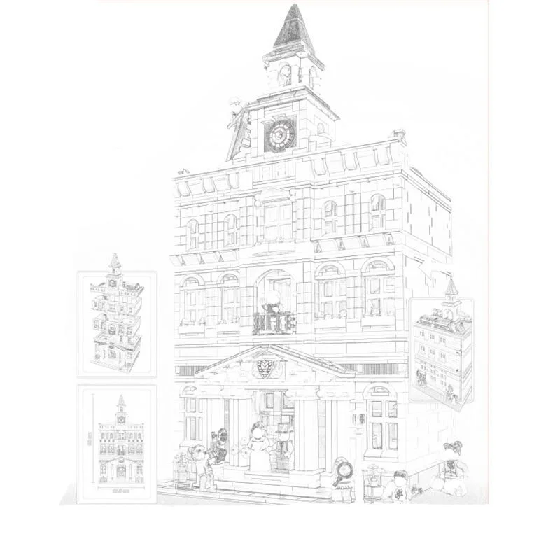 

15003 2859 PCS City Town Hall Sets Model Building Kits Set Blocks DIY Bricks Children Toys Compatible With 10224
