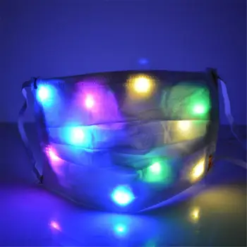 

Halloween Disposable LED Luminous Mask High-quality Non-woven Fabric Safe Breathable 10 Colored Lights Face Mask