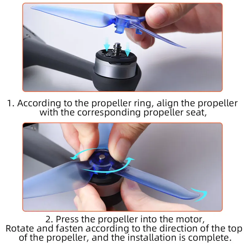 Quick Release 5328S Propellers for DJI FPV Combo, according to the propeller ring, align the . propeller with the corresponding propel