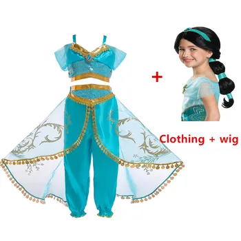 

The New FindPitaya Christmas children's dress Aladdin's lamp cosplay Costume jasmine princess girl dress role costume two-piece
