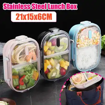 

Japanese Portable Lunch Box For Kids School 304 Stainless Steel Bento Box Kitchen Leak-proof Food Container Food Box