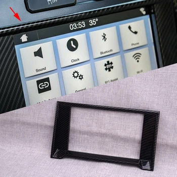 

Carbon Fiber Texture Central Dashboard Navigation GPS Radio Frame Decoration Cover Trim fit for Ford F150 2015+