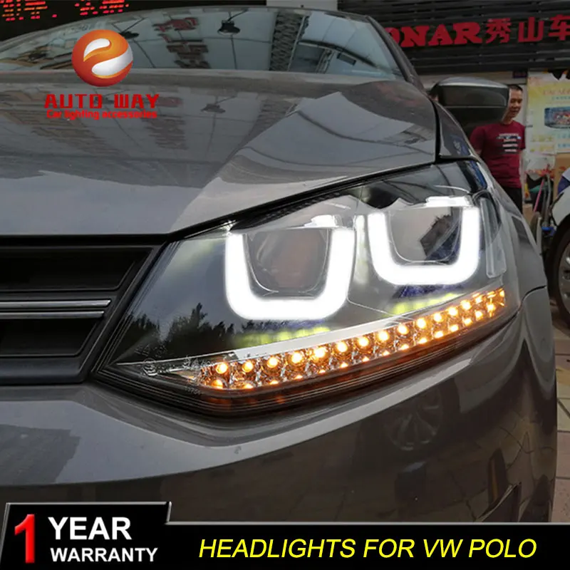 

Car Styling Head Lamp case for VW Polo Headlights 2011-2018 LED polo Headlight Daytime Running Light Bi-Xenon HID Accessories