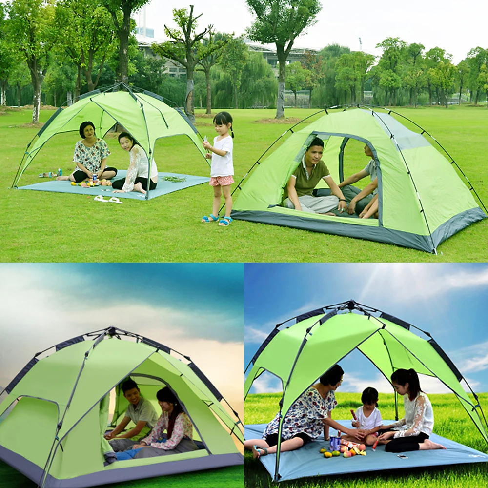 

Automatic Camping Tent Outdoor 3-4 People Double Layer Waterproof Outer Sun Shelter Portable Handbag Travel Tent for Hiking