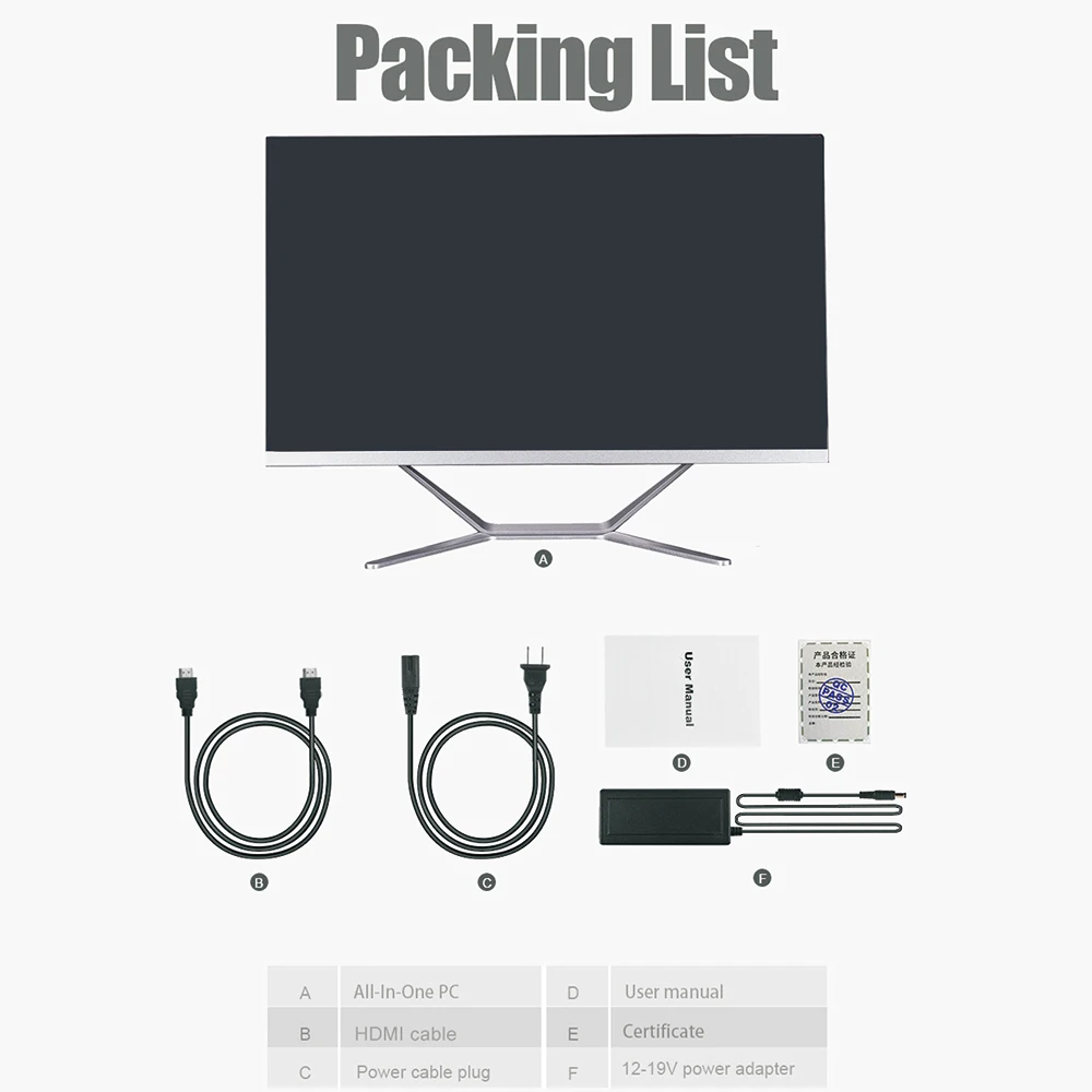 23.8 inch All in one Desktop Intel Core i3 i5 Windows 10 Frameless Gaming Computer with HD Screen 8G DDR3 256G SSD WiFi