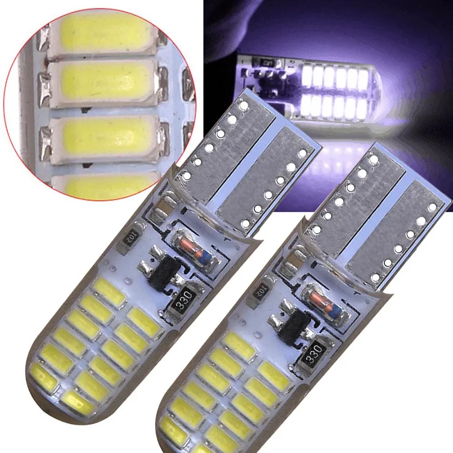 

Car Auto T10 3014 SMD 24 LED Strobe Flashing Light Cold White 6000K Super Bright Car Clearance Lights Side Marker Bulb Lamp 12V