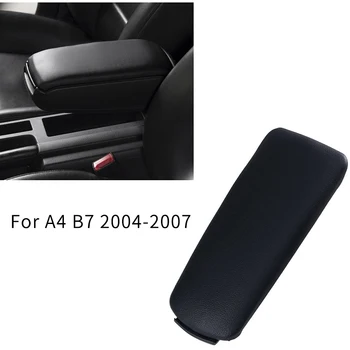 

Leather Armrest Center Box Console Lid Cover Fit For- A4 B7 2004-2007(Black)