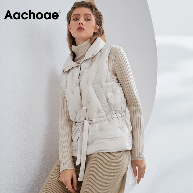 Aachoae 2020 Women's Ultra Light Down Vest Solid