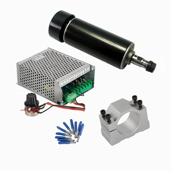 

CNC machine parts Spindle 500W DC Spindle Motor Air Cooled 110V 220V Mach3 Power Supply 52mm Clamp For Milling Machine