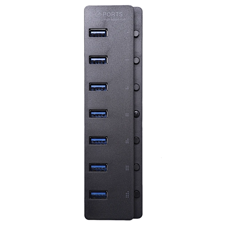 7 портов Usb 3,0 концентратор адаптер с переключателем вкл/выкл, 5 Гбит/с высокая скорость для ПК ноутбук с переключателем ВКЛ/ВЫКЛ