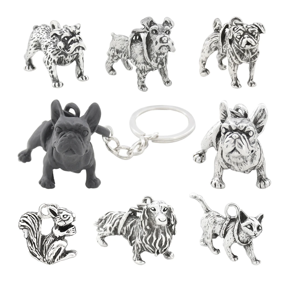 1 Pezzo 7 Stile Bulldog Francese Bassotto Schnauzer Pug Bulldog Inglese Cane Gatto Portachiavi Portachiavi Portachiavi Gioielli Per Animali Domestici