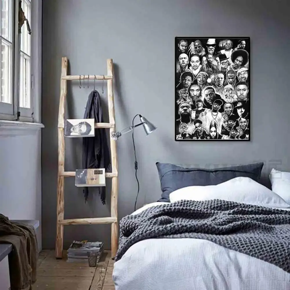 Art Poster Print Hip-Hop Rap Gods Media Rappers Collage Fan Home Wall Decor 8x12 12x18 24x36 Canvas | Дом и сад