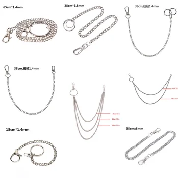 

18/38/65cm Long Metal Wallet Belt Chain Rock Punk Trousers Hipster Pant Keychain Ring Clip Keyring Men's HipHop Jewelry