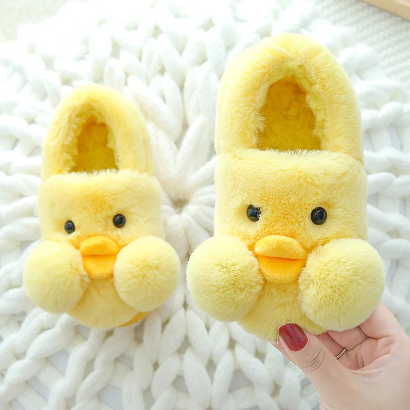 

Kids Boys Girls Slippers Cartoon Duck Girls Home Shoes For Children Winter Boys Indoor Bedroom Slippers Warm Velvet Baby Boots