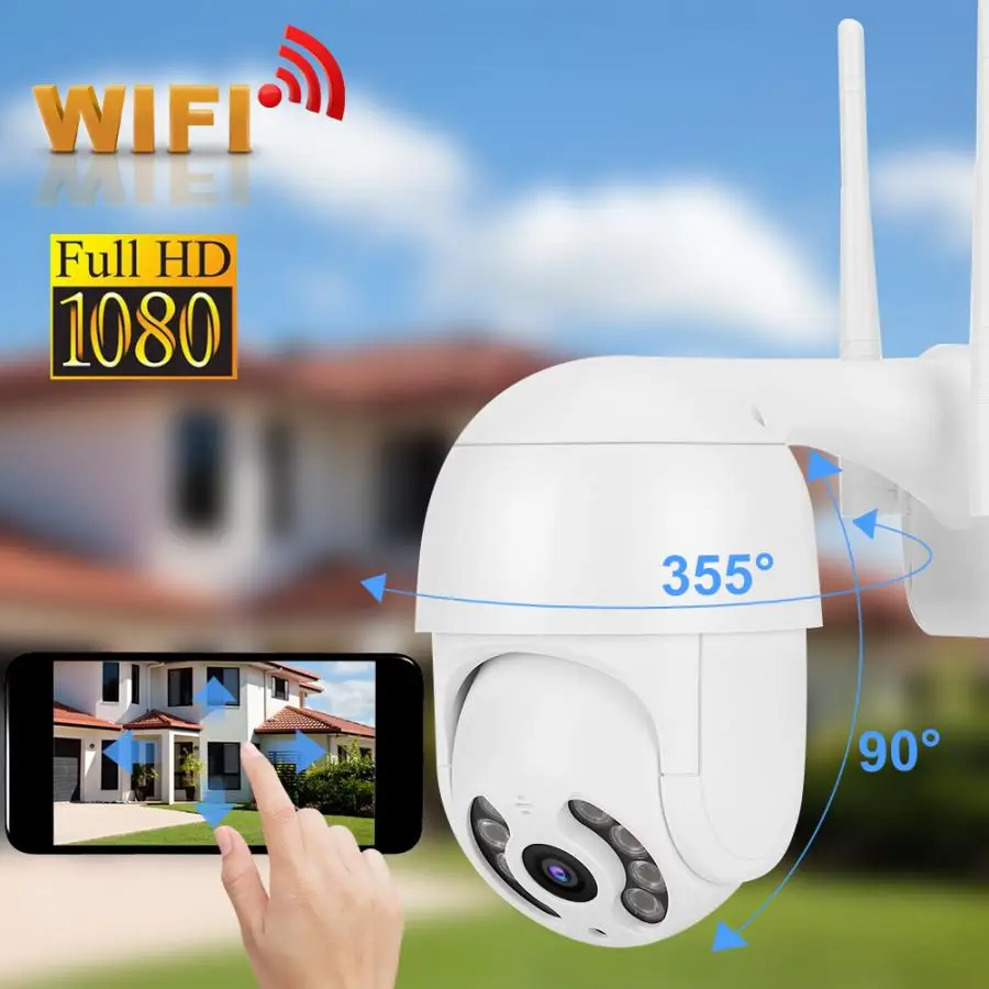 2 дюйма водонепроницаемая купольная мини-камера PTZ 1080P WiFi 8 огней безопасности наблюдения работа с Icsee 110-240 В
