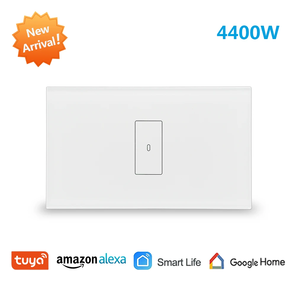 Tuya WiFi датчик расхода воды переключатель 4400 Вт, приложение таймер Sechdule ON OFF, голосовое управление Google Home, Alexa Echo Dot - Цвет: White color