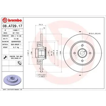 

Rear disc brake with bearing and ring ABS \ Citroen Berlingo/C4
