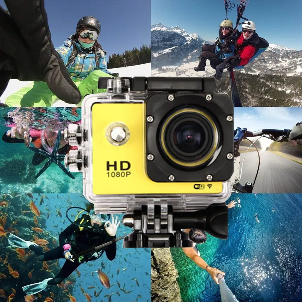 W9 Спорт на открытом воздухе камера Hd широкоугольный Водонепроницаемый 30 метров Wifi спортивный рекордер Hd водонепроницаемый экран Камера