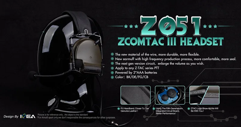 VMASZ COMTAC III страйкбол Comtac iii силиконовые наушники версия Тактический шумоподавление пикап военный тактический головной убор c3fg