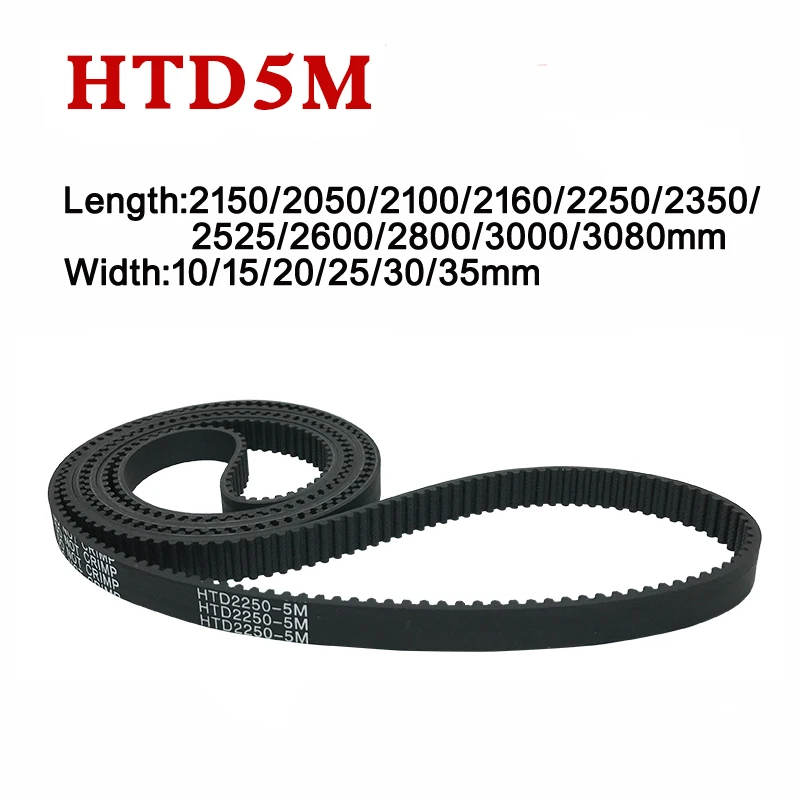 

HTD 5M Timing Belt Arc Teeth 10-35mm Width Rubber Drive Synchronou Belt 2150/2050/2100/2160/2250/2350/2525/2600/2800/3000/3080mm