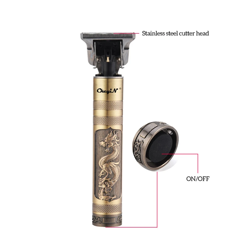 Máquina de Cortar Aparador de Barba Corte de Cabelo Recarregável Cerâmica Cabelo t Lâmina Barbeiro 0mm Borda T-outliner Usb Pro 15 cortar cabelo aparador de barba borda t-outliner corte de cabelo