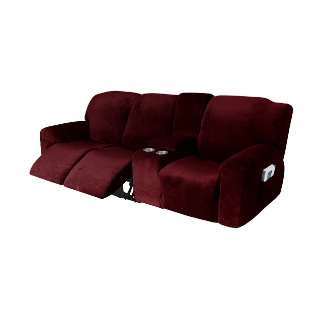 Couch Burgundy Recliner Cover Velvet Recliner Sofa Slipcover With