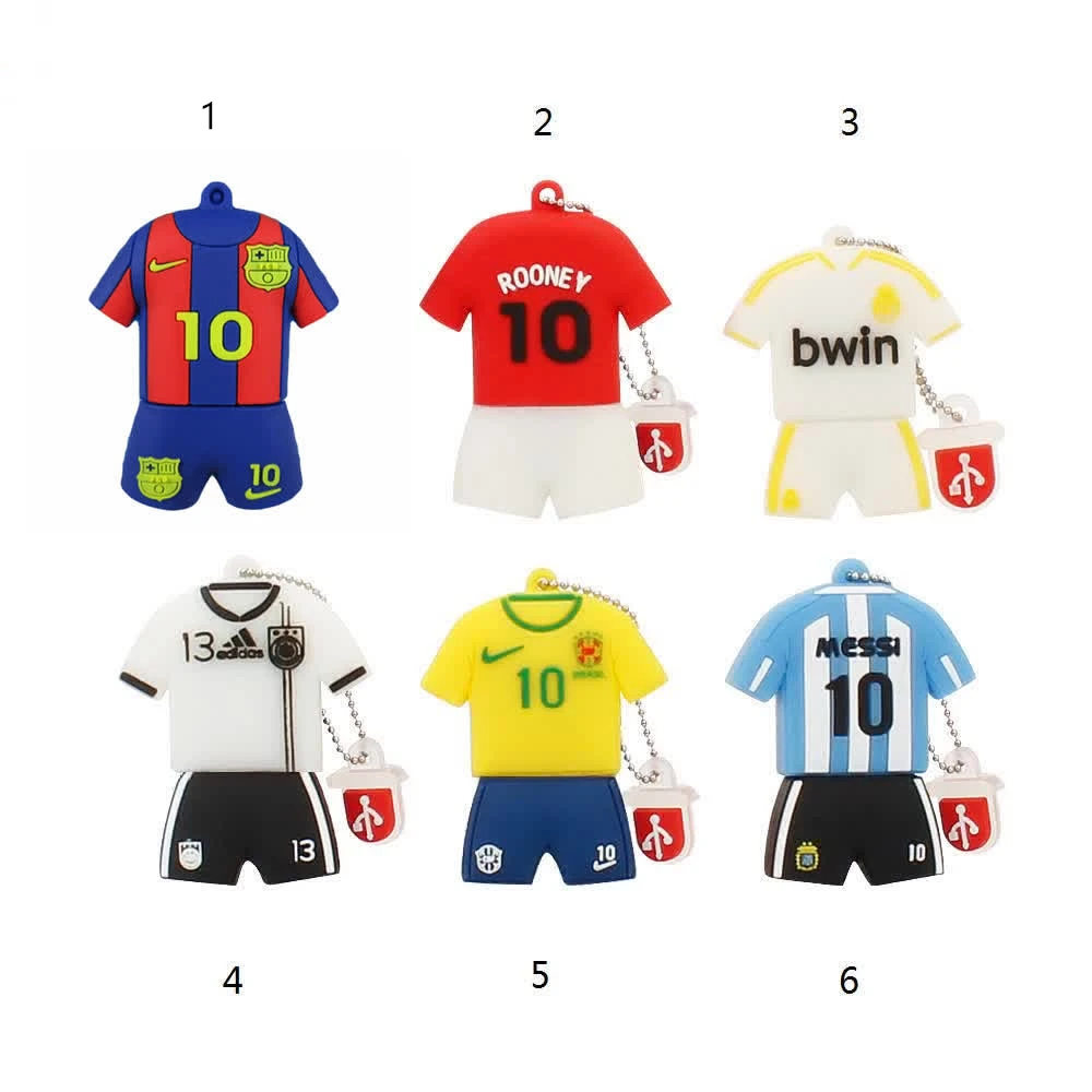 Usb Flash Drive 128gb Fashion Soccer Clothing Series Football Shirt Memory Stick 4GB 8GB Pendrive 16GB Pen Drive 32GB 64GB Gift (37)
