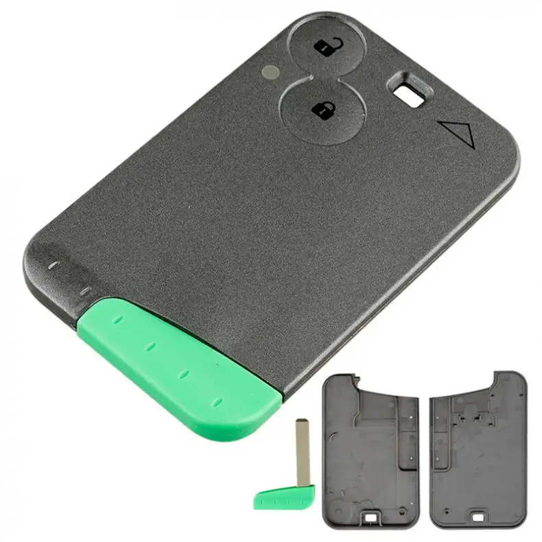 

2 Buttons Car Key Card Smart Shell Case Replacement Protector with Insert Small Uncut Blank Blade Fit for RENAULT Laguna New