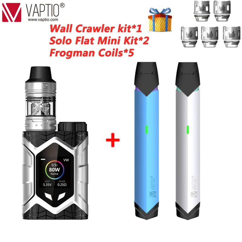 Электронная сигарета Vaptio Wall Crawler 80 Вт бак для испарителя Frogman XL 2 0 мл экран 1 3 дюйма