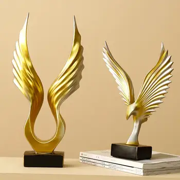 

2020 New Bird Wing Statue Resin Figurine Sculpture Home Living Room Garden Office Home Desktop Decoration