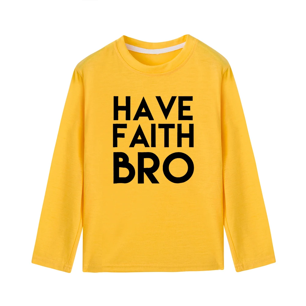 Have Faith/Детские футболки с длинными рукавами для мальчиков; крутая Осенняя футболка с надписью «Brothers family look»; футболки; одежда для малышей