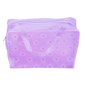 

Fashion Toiletry Pouch Durable Handheld Zipper Baby Supplies Storage Bag Makeup Floral Print Waterproof Pocket Transparent