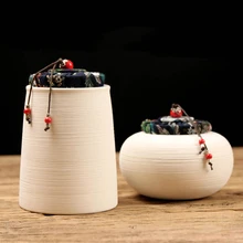 Белая глина с застежкой-молнией, керамическая с крышкой, кофейные бобы, конфета, печенье, копилка, украшение для хранения кухни