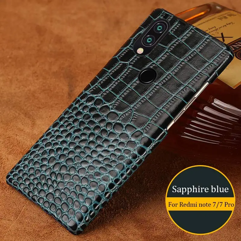 Синий Чехол из натуральной кожи под крокодиловую кожу для xiaomi redmi K20 pro note 7 Чехол note 5 6a A2 lite чехол для xiaomi 9 9se 9t 8 lite 6X - Цвет: Синий