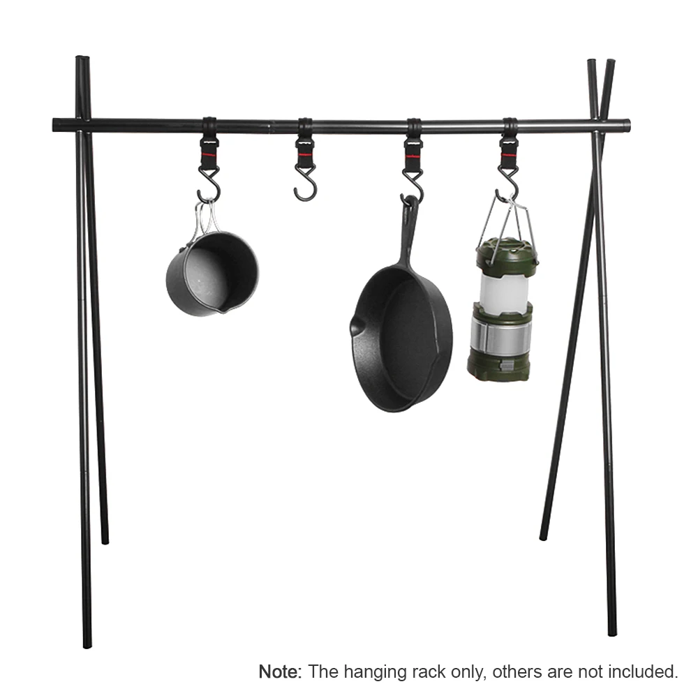 Panelas ao ar Organizador de Suspensão Acampamento com Ganchos Livre Pendurado Rack Triangular Pote Pan Suporte 8kg Carregando Peso Armazenamento 18 Panelas ao ar livre pendurado rack triangular