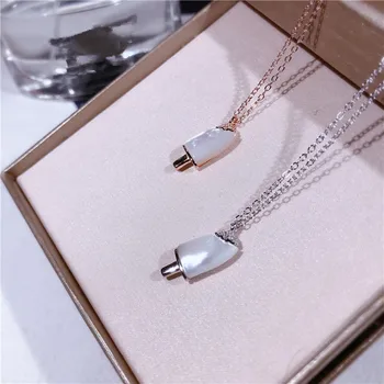 

S925 Sterling Silver Ice Cream Design Shell Pearl Collar Necklace Fashion Jewelry With Zircon Women Kids Wedding Party Jewelry