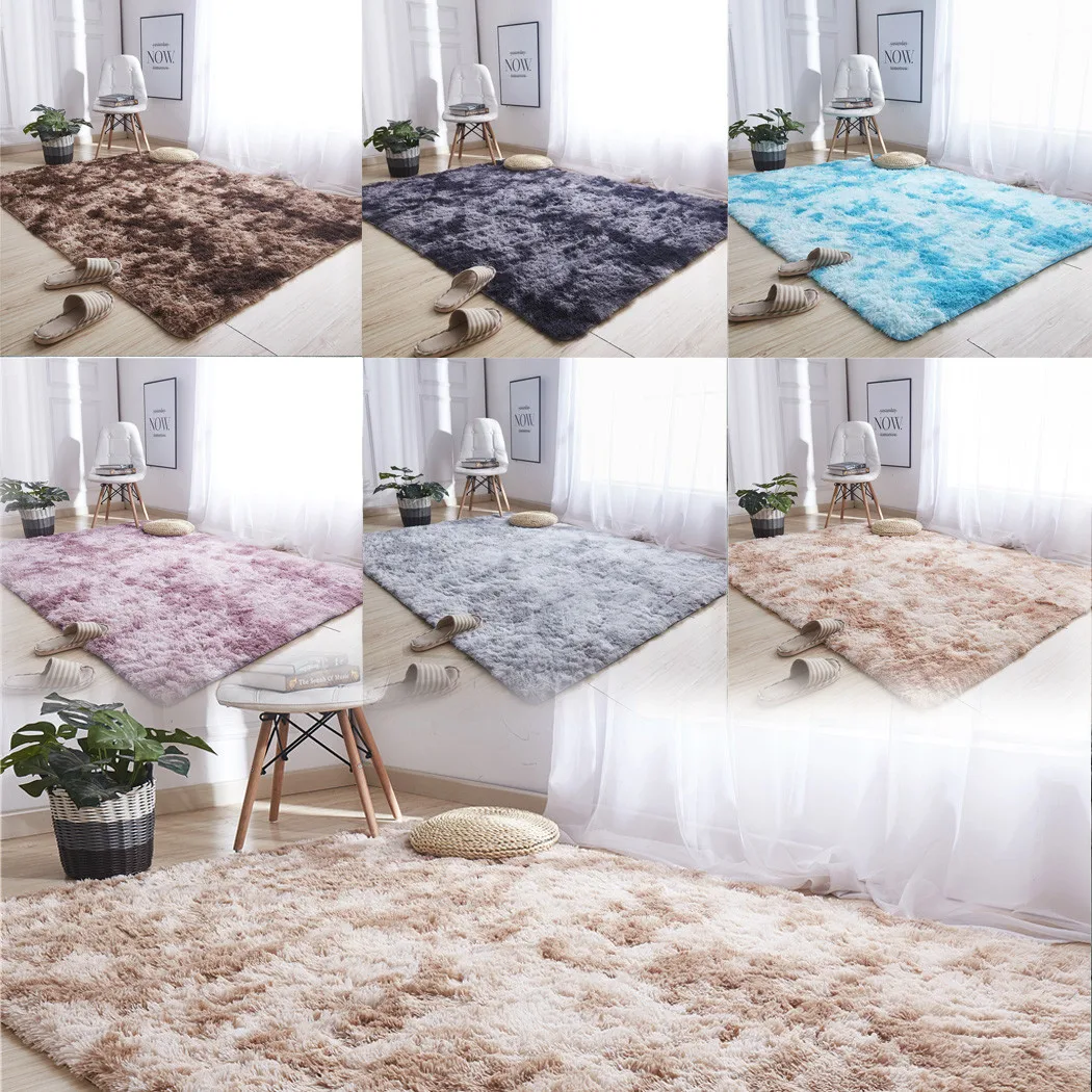 Colorful Modern Area Rugs Plush Carpet Thicker Bathroom Non-slip Mat Area rug for living room Home Soft For Child Bedroom Mat