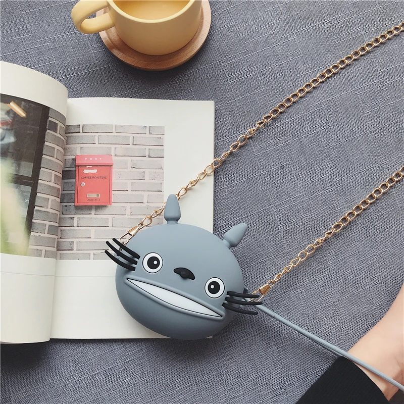 Q UNCLE Cartoon Wallet Silicone Round Collection Bag Korean Version of Children's Bag Kawaii Mini Pouch Chain Zipper Coin Purse