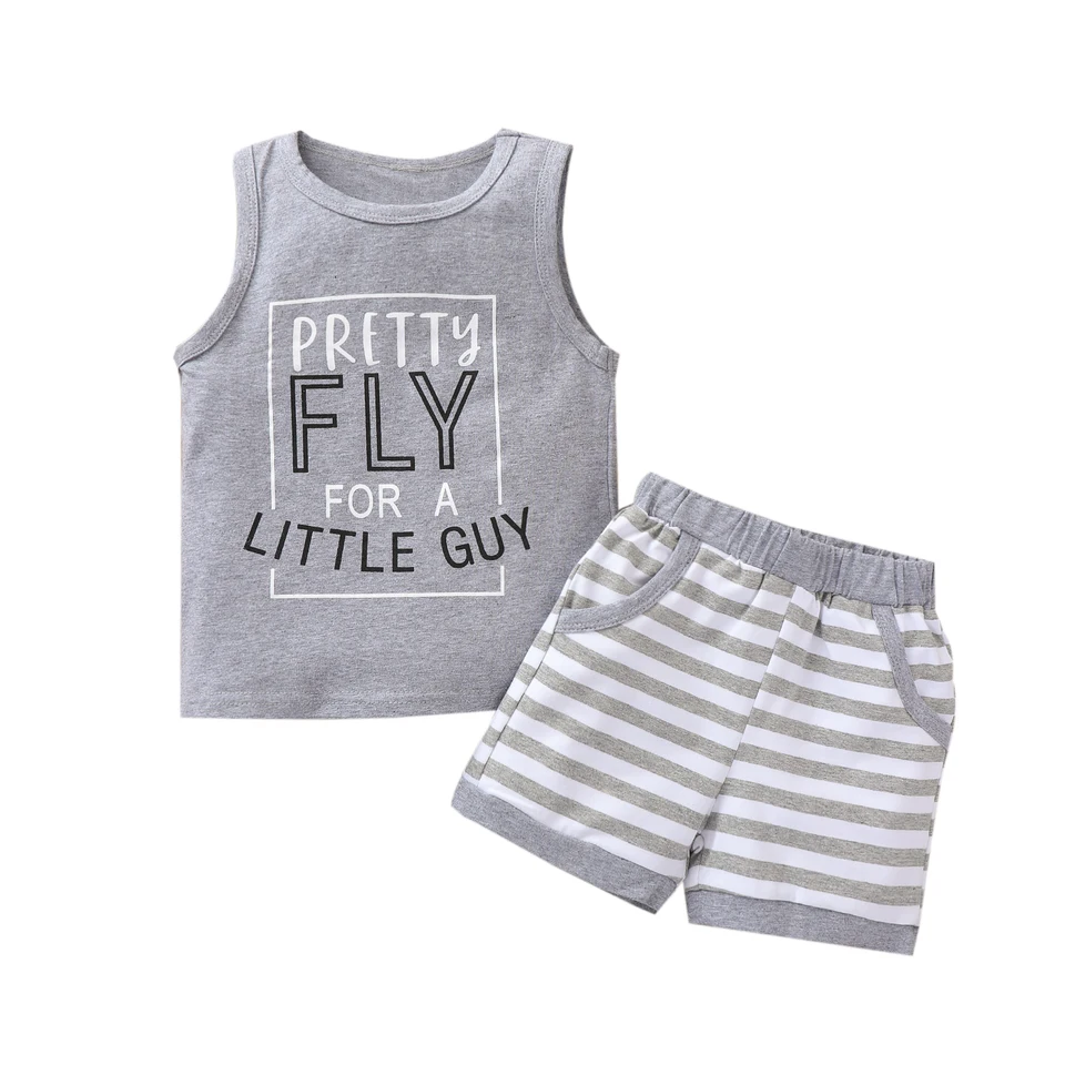 Kids Summer Boys Fashion 2 Piece Outfit Set